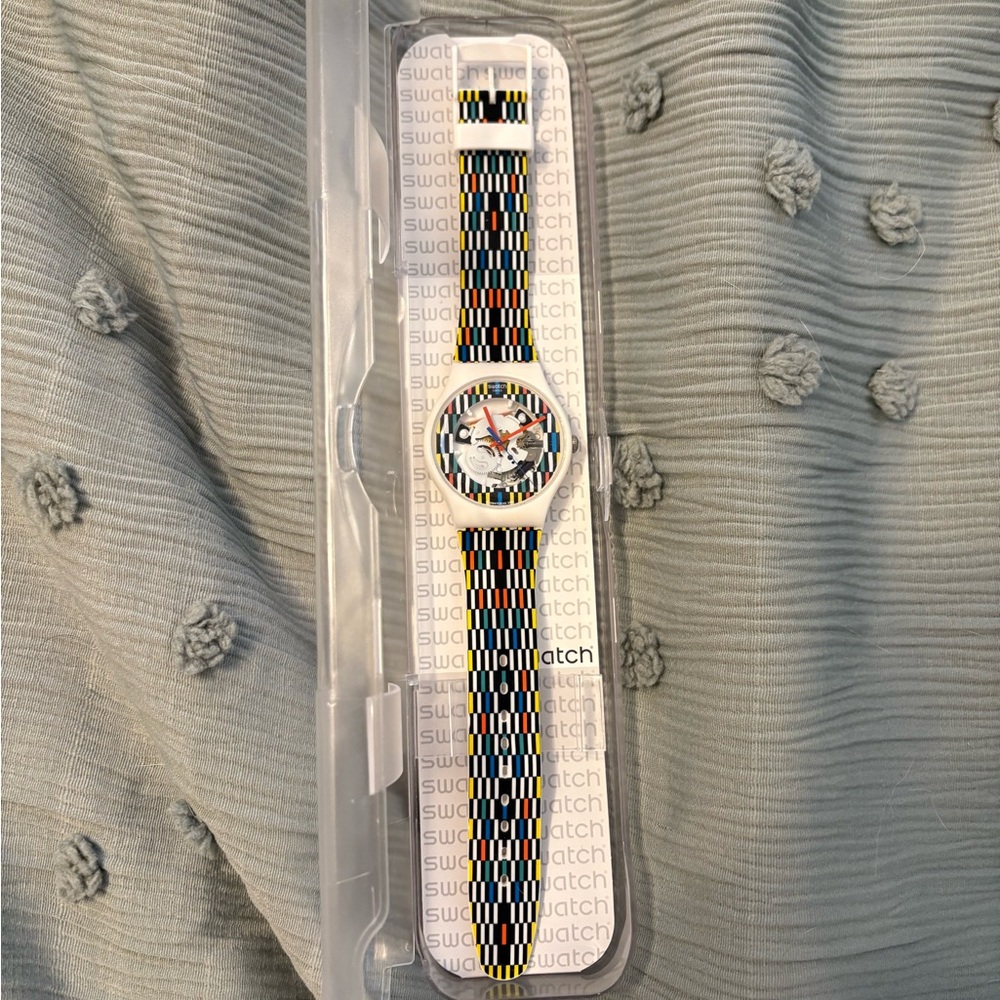 Swatch Vibrant Striped Watch “Afrimacamo”